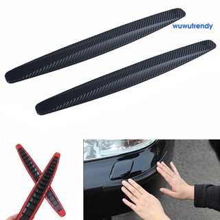 2pcs textura de fibra de carbono coche suv parachoques borde protector de la tira anti-rub