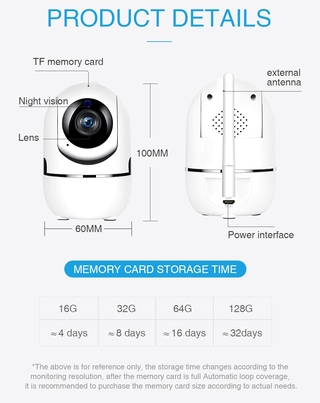 Bebé Monitor interior Mini vigilancia CCTV inalámbrico WiFi casa cámara IP cámara WiFi hogar cámara de seguridad IP 360 visión nocturna (8)