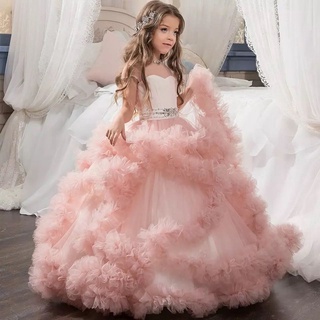 baabyking vestido de princesa para niños/dama de honor/cumpleaños/fiesta/boda