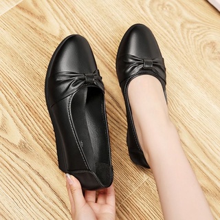 Casual mujer de fondo suave antideslizante cómodo poco profundo zapatos de boca pendiente con zapatos de trabajo zapatos planos