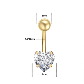 1 pza Piercings de cristal chapado en oro de 14 g ombligo de acero inoxidable Piercing de ombligo negro con doble bola de diamantes de imitación de cristal (2)