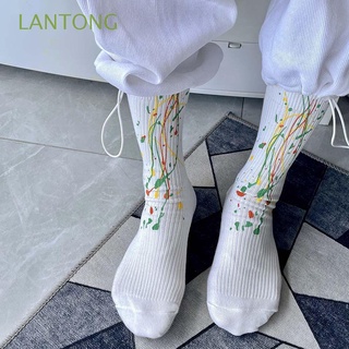 Lantong calcetines de algodón de grafiti de algodón/calcetines medianos para mujeres/multicolores