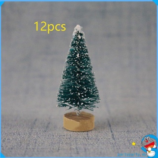 Nuevo 12PCS DIY árbol de navidad pequeño árbol de pino decoración de navidad azul-verde