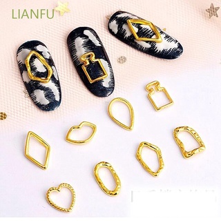 Lianfu hueco japonés manicura accesorios de aleación Irregular Metal uñas arte joyería 3D decoración de uñas