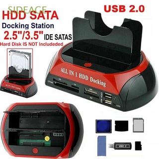 SIDEAGE Nuevo Dual USB 2.0 DHL SATA HDD Estación De Acoplamiento Disco Duro Externo Lector De Tarjetas HD BOX Clon 2.5/3.5 Pulgadas IDE (1)