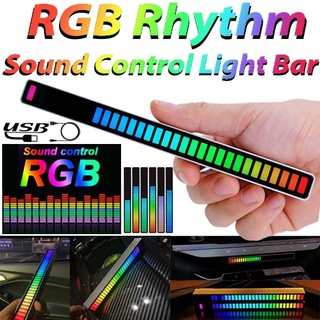 rgb 32 led tira de luz música control de sonido pickup ritmo lámpara de fondo lámpara de noche para bar coche atmósfera lámpara decoración del hogar (1)