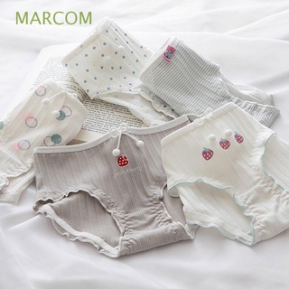 MARCOM Sexy Women Panties Breathable Briefs Korean Underwear Plush Ball Cute Cotton Crotch For Girls Strawberry Dots Lace