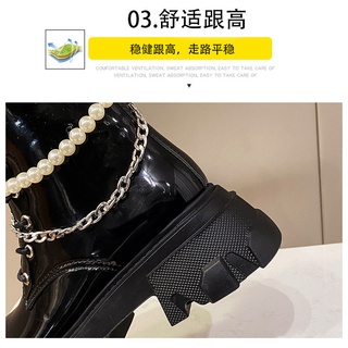 2otoño e invierno nueva cadena de perlas de suela gruesa Martin botas de mujer tacón grueso tubo corto encaje (6)