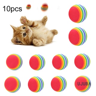ujuba 10pcs gato mascota gatito espuma de arañazos bola de entrenamiento divertido juguete interactivo de masticar (1)