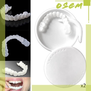 [12] 2x Smiling Snap de silicón para dientes postizos dientes blancos