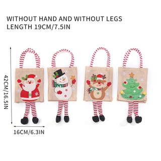 marohnic de dibujos animados tote bolsa de lino bolsa de regalo bolsa de caramelo portátil fiesta alce adorno muñeco de nieve decoración de navidad/multicolor (2)