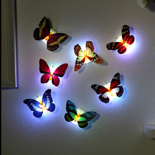 Lámpara LED con adhesivo de mariposa para decoración de pared