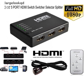 * largelookqd * Selector De Interruptor Divisor HDMI De 3 O 5 Puertos/Conmutador + Remoto 1080p Para HDTV PC hot sell