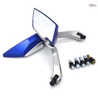Espejos retrovisores laterales universales para motocicleta/motocicleta/espejo de modificación de 8 mm/10 mm (azul)