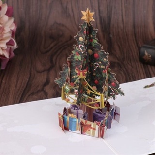 hecho a mano 3d feliz navidad tarjeta de felicitación árbol de navidad hasta tarjetas de felicitación regalo (1)