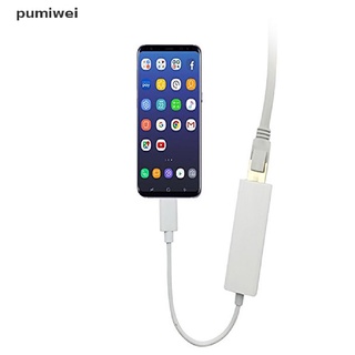 Pumiwei 3 Ports USB 3.1 Type C to USB RJ45 Ethernet Lan Adapter Hub Cable Fit CO