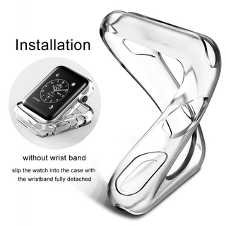 Funda para Apple Watch Series 6 se 5 4 3 2 TPU suave todo-alrededor transparente Protector de pantalla cubierta protectora caso 38mm 42mm 40mm 44mm