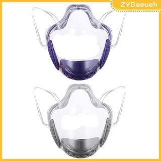 2 piezas máscara facial transparente duradera cara boca escudo cubierta anti niebla