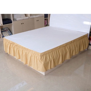 Dormitorio Hotel Queen Size cama falda blanca camisa de cama sin superficie banda elástica individual Queen King fácil de usar fácil fuera de la cama falda
