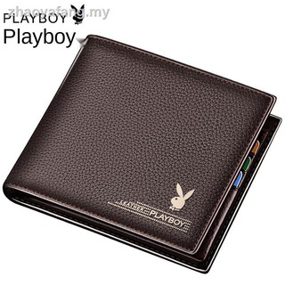 Playboy genuino de los hombres s corto cartera corta cartera masculina estudiante cartera cartera vertical cartera masculina cartera (1)