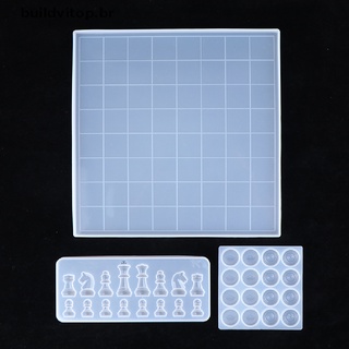 (butophot) Kit de ajedrez UV cristal epoxi silicona molde resina internacional ajedrez tablero [buildvitop]