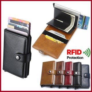 rfid cartera de tarjeta crédito para hombres titular clip dinero compacto (1)