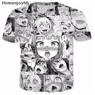 hhb> unisex impreso 3d camisetas gráficas camisetas divertidas ahegao anime manga corta top camisetas bien