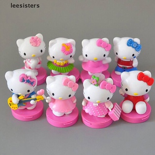 leesisters 8 unids/set lindo hello kitty figura pastel topper juguete coleccionable co