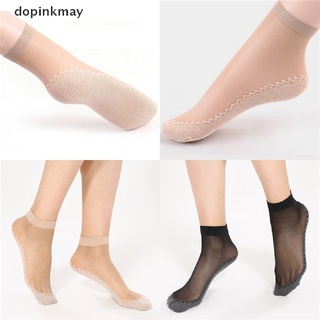 dopinkmay 5 pares de calcetines de seda de terciopelo para mujer/calcetines de seda antideslizantes/calcetines de masaje co