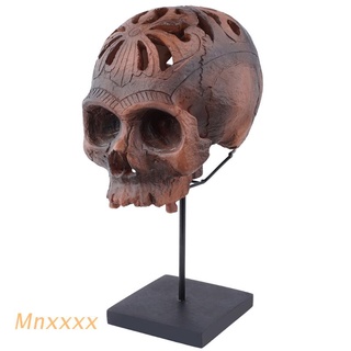 mnxxx horror cabeza humana calavera estatua figuritas halloween esqueleto escultura decoración regalo interior modelo médico para patio