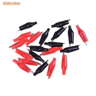 dddxcebua(@) 20xs rojo negro suave plástico prueba sonda cocodrilo pinzas de prueba clip de prueba (1)