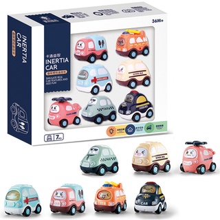 Wmmb 4'' Mini coche de juguete de juguete vehículo para bebé fricción Powered tire hacia atrás Push & Go Cars