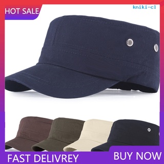 NSMZ_ Fashion Men Solid Color Flat Peaked Cap Outdoor Sun Protection Baseball Hat