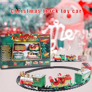 Tren de navidad juguete conjunto eléctrico vías ferroviarias Santa Claus coche locomotora niños educación ranchotion
