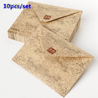 raith creative envelopes tarjeta de felicitación postales cubierta vintage sobre marrón suministros de oficina papel kraft 10 unids/lote papelería escolar/multicolor
