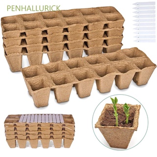 PENHALLURICK - bandeja para plántulas (10 unidades, jardín, maceta, vivero, Biodegradable, germinación, suculenta, con etiquetas, caja de cultivo de semillas ecológica)