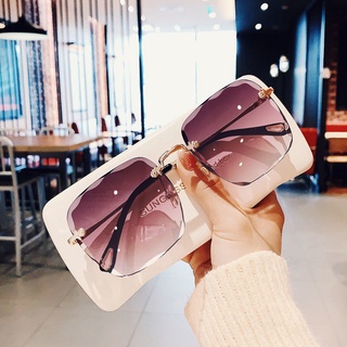 Gafas coreanas de moda Gafas de sol cuadradas sin marco Gafas de sol anti-UV (5)