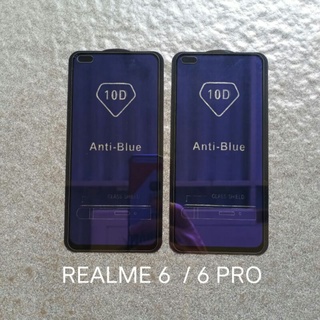 Vidrio templado Realme 6/6 Pro. Realme 8/8 Pro protector de pantalla completa de vidrio azul