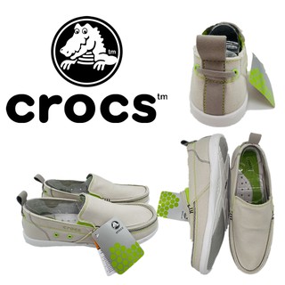 Crocs_Literide_Clog oficial auténtico zapatos de tela de los hombres zapatos de lona de color sólido plano casual zapatos transpirables (1)