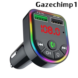 [Gazechimp1] cargador de coche inalámbrico Bluetooth FM transmisor de carga rápida soporte tarjeta TF