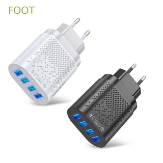 FOOT Universal EU US Plug Mobile Phone Quick Charge Charger Adapter Travel New Portable QC 3.0 4 USB Port