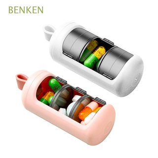 Benken 2 pzas caja Organizadora Para pastillas a diario con llavero/Mini llavero Portátil Para viaje