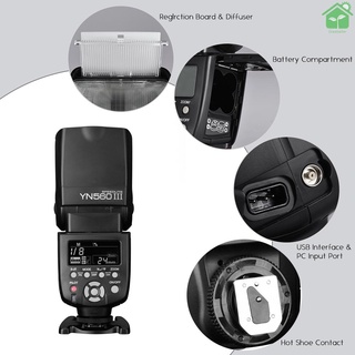 [gree]YONGNUO YN560 III Universal 2.4G inalámbrico Speedlite Flash On-cámara Speedlight GN58 reemplazo de reciclaje de alta velocidad para (9)