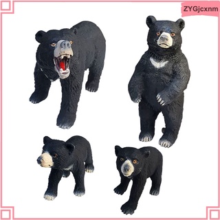 4x pvc negro oso estatuilla estatuas hogar escritorio decoración accesorios regalo (3)