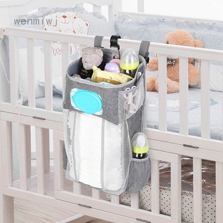 Cuna de bebé colgando bolsa de almacenamiento de pañales organizador de cuna organizador de cama bolsa de bebé esenciales pañales bebé niños cuna juego de ropa de cama