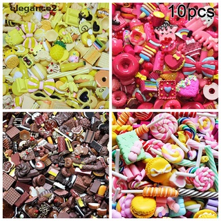 [elegance2] 10 piezas mini juguete de comida pastel galletas donuts miniatura teléfono móvil accesorios [elegance2]