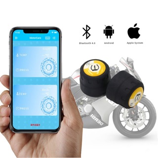 Motocicleta TPMS Bluetooth Sensor De Presión De Neumáticos Sistema De Monitoreo De Presión De Neumáticos En Tiempo Real Alarma De Seguridad Para IOS Android