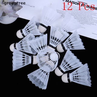 grouptree 12 piezas de plástico blanco bola de bádminton volantes deporte entrenamiento deporte co