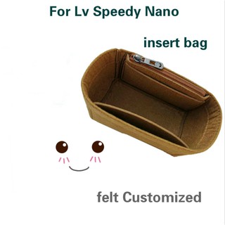 Bolsa organizador de fieltro personalizar bolsa de inserción para Lv Speedy Nano Multi compartimentos