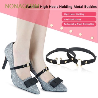 nonagesim al por mayor de tobillo zapatos decoraciones antideslizante correas paquete cordones de las mujeres accesorios punta de metal zapatos banda de tacón alto